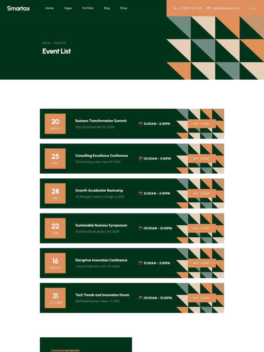 Smartax Consultign Pages Event List